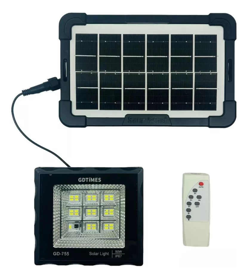 Reflector solar led de 50w con control
