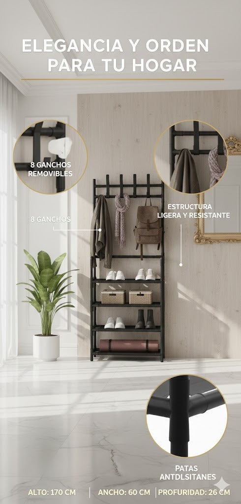 SmartSpace Tower™ – Torre Organizadora Vertical con Ganchos